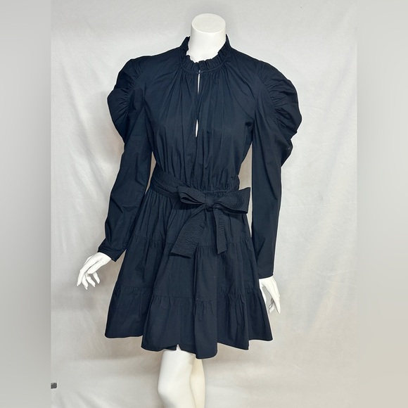 Ulla Johnson Size 8 Puffy Sleeve Tie Elegant Black Women's Dress - Picture 4 of 14